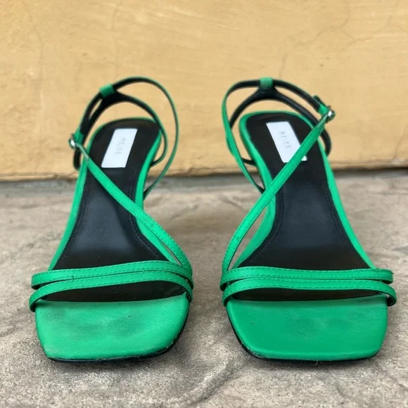 Reiss Bali Emerald Green Midi Heels Strappy Sandals size EU 38 - Picture 7 of 16